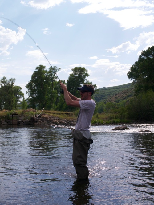 Seth hooks a rainbow